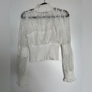 Strut and Bolt Lace Top
